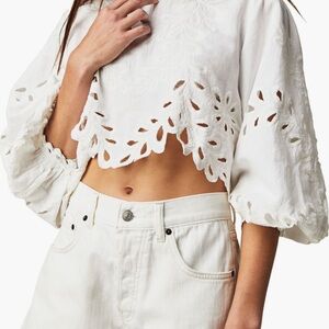 Free People Oleander Eyelet Crop Top